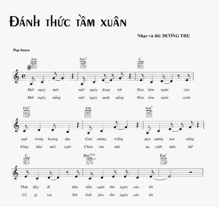 Sheet nhạc Đánh Thức Tầm Xuân